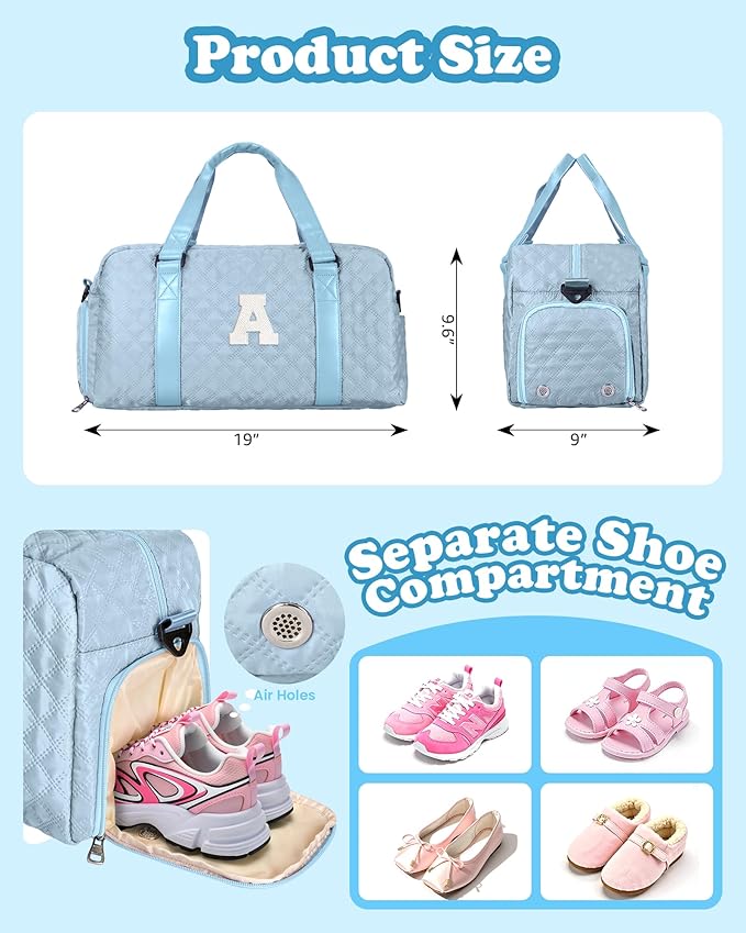 Teen Girl Gifts Trendy Stuff, Personalized Gifts, Initial Travel Duffel Bag or Teens, Monogram Overnight Bag, Trendy Stuff Gifts for Girls Friend Birthday Teacher Gift