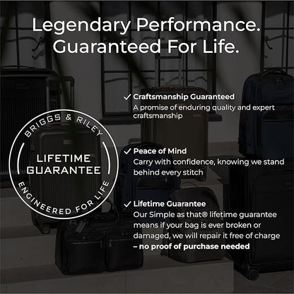 Briggs & Riley 26" Medium Expandable Spinner - Checked Luggage for Travel, Suitcases with Wheels, Softside Rolling Bag for Men & Women, Self-Repairing Zipper - Baseline Collection, Steel Gray