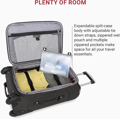 SwissGear Sion Softside Expandable Luggage, Black, 2-Piece Set (21/29)