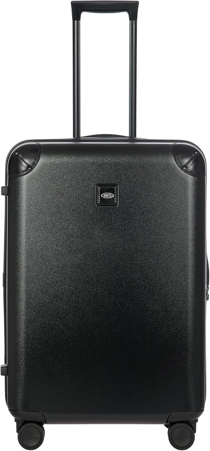 Bric's Amalfi Lightweight Hard Shell Suitcase – Expandable Checked Luggage with Water-Repellent Zip, Smooth 360° Wheels & TSA Lock - 27 Inch, Black