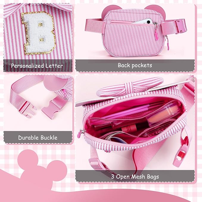 Initial Belt Bag, Small Crossbody Bags for Girls, Gifts for Teen Girls Kids, Girl Friend Bridesmaid Birthday Gift for Kids Daughter Sister Teen Girl Gifts Trendy Stuff Fanny Pack Purple T