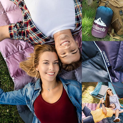 zzlamb Puffy Down Camping Blanket Water-Repellent, Down Throw Travel Blanket Portable for Outdoor, Light Warm Quilt for Couch Plane Car Theater Stadium Picnic RV Backpacking Hammock