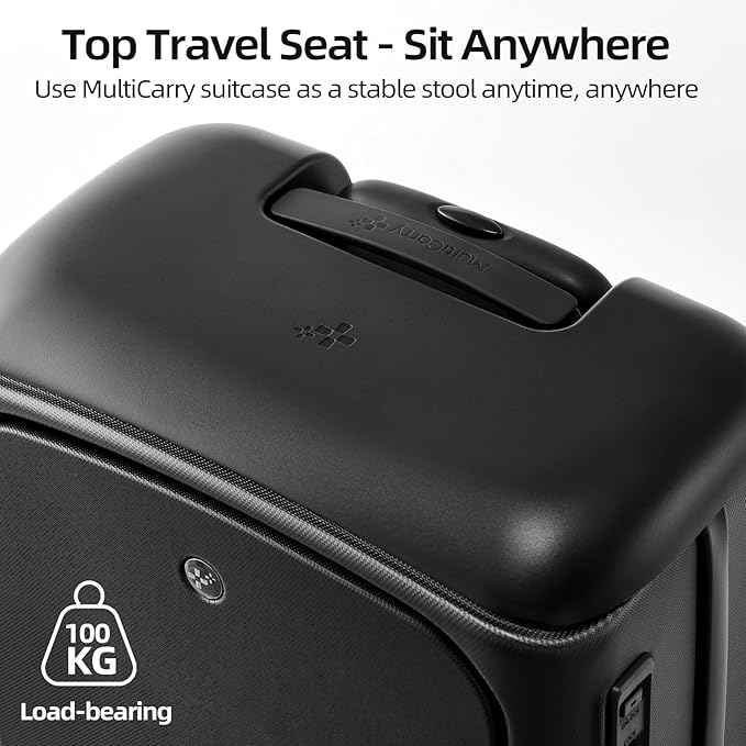 Hang Safe Checked Luggage 24 inch,PC Hard Shell Lightweight Zipperless Suitcases,360° Spinner Wheels,TSA Locks USB Charging Port,Top Travel Seat,Checked-Medium 80L Grey