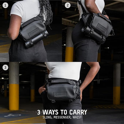 WANDRD ROGUE V1 6L Sling: Compact Camera Sling and Crossbody Bag with Fast Access, 3-Way Carry– Lightweight Everyday Bag Great for Travel, Photography, and Daily Use (Black)