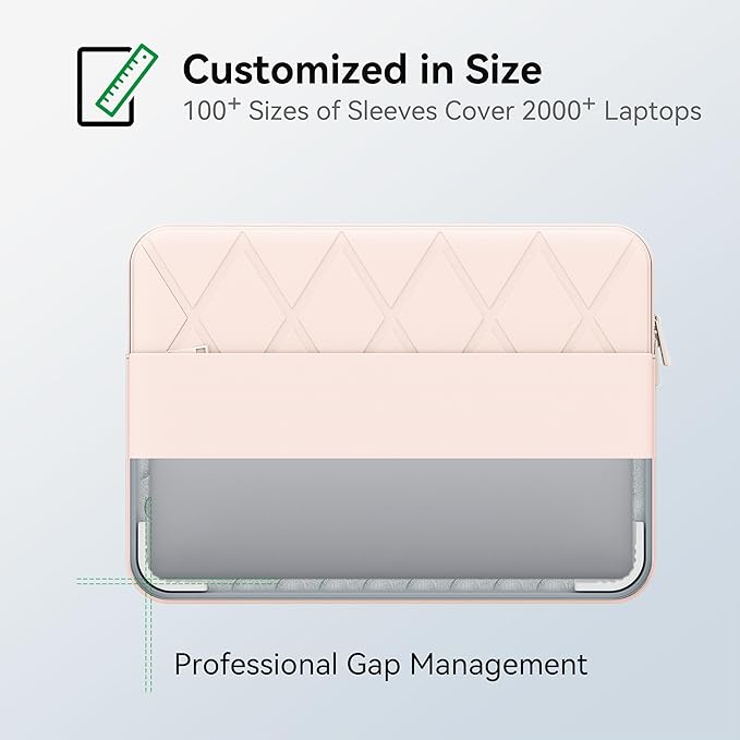 Smatree Laptop Sleeve for 15 inch Microsoft Surface Laptop 6/5/4, Protective Notebook Case with Accessory Pocket, YKK Zipper, Patented Shockproof Design, Pink (E630P)