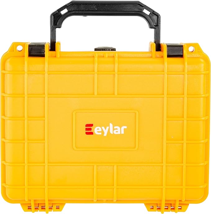 Eylar Protective Camera Hard Case Water & Shock Proof w/Foam, TSA Standards 9.12 inch 7.56 inch 4.37 inch (Yellow)