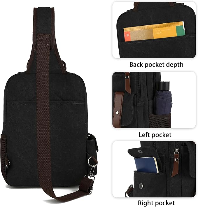 Vintage Messenger Bag, Canvas Backpack for Travel, Men's Shoulder Bag, Dual-use Bag for Hand Carry and Crossbody Carry