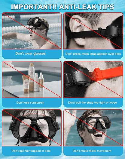 Greatever Dry Snorkel Set,Panoramic Wide View,Anti-Fog Scuba Diving Mask,Professional Snorkeling Gear