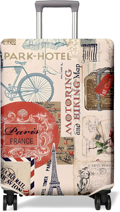 Travel Luggage Cover Suitcase Protector Fits 18-32 Inch Wheel Covers PatternedTravel Related Items Flower Luggage Protector Elastic XL