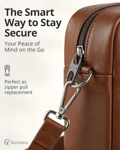 Vantamo Premium 4 Zipper Clips Anti Theft for Backpack, Luggage & Purse, Pull Replacement Zipper Locks, Purse Clip for Travel