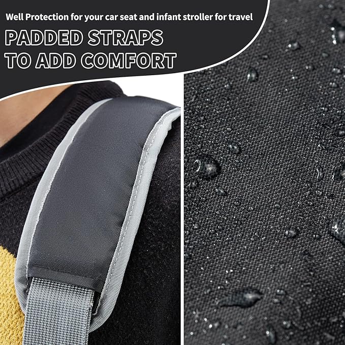 MOYAQI Stroller Travel Bag for Airplane, Gate Check Bag Backpack with Durable Nylon,Adjustable Carry Straps,Infant Carriers & Booster Seats (Black)