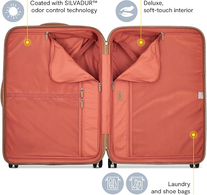 DELSEY PARIS Chatelet Air 2.0 Hardside Luggage with Spinner Wheels, Angora, Checked-Large 28 Inch