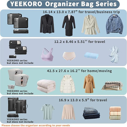 Compression Packing Cubes for Travel, Vacuum Bags for Business Trip, Professional IP67 Reusable Packing Cubes for 20 inch Suitcases, Organizer Bags for Luggage for Women & Men(2 PACK, No Pump)