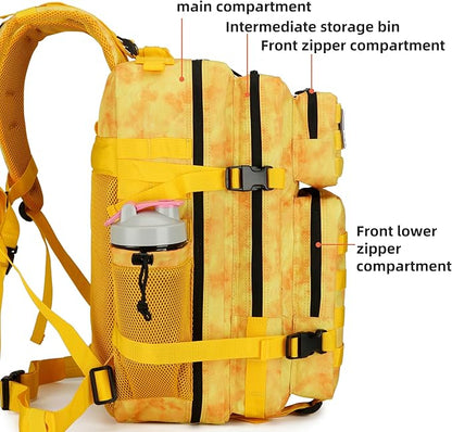 45L Tactical Assault Backpack 3 day assault pack with Molle Waterproof backpack Rucksack for Tactical Backpacks (Yellow)