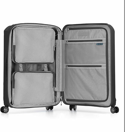 Traveler's Choice Pagosa Indestructible Hardshell Expandable Spinner Luggage, Black, 26-Inch Medium