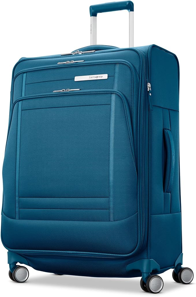 Samsonite UpLIFT Lightweight Large Checked Softside 3-Piece Luggage Set with Spinner Wheels - Expandable - Airline-Approved, Polyester Soft Suitcase for Ultra Light Travel - Cerulean Blue