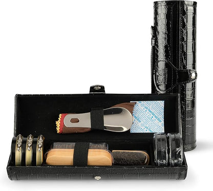 Stone and Clark Leather Shoe Shine Kit - 13 PCS Shoe Polish Kit for Complete Leather Boot Care, Compact & Travel Friendly
