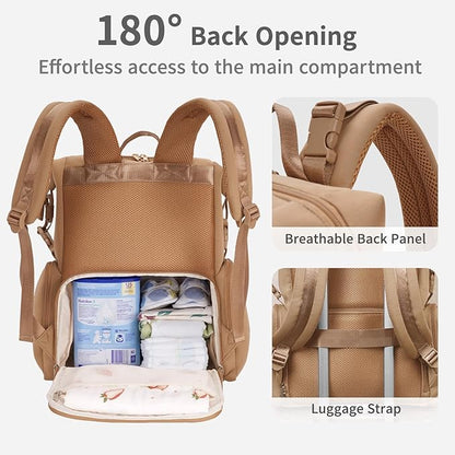CEI-CEI Neoprene Diaper Bag Backpack Large Newborn Baby Maternity Bags Waterproof Travel Backpack for Mom Dad with Insulated Pockets,Changing Pad