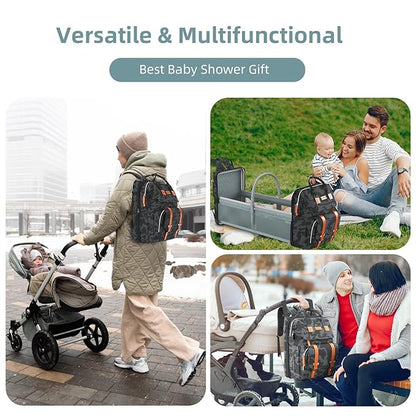 Diaper Bag Backpack with Changing Station, Large Diaper Bag, Baby Bag, Multifunctional Diaper Bag, CAMO