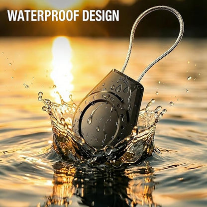 Air Tagholder Keychain Compatible with Apple Air Tag Waterproof Anti Theft Wire Cable Secure Case with Screw Lock for Luggage Keys Pet Collar Black