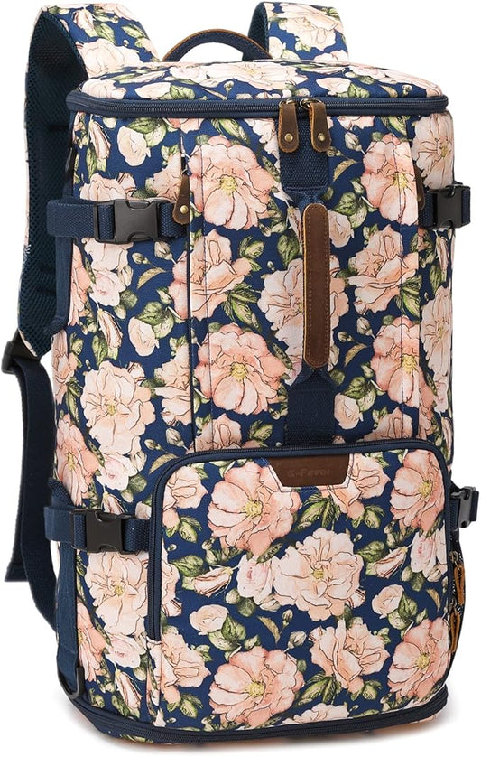 G-FAVOR Travel Backpack for Women, 40L Carry On Backpack Flight Approved Convertible Duffel Bag Backpack Fit for 17.3 Inch Laptop Bag, Floral