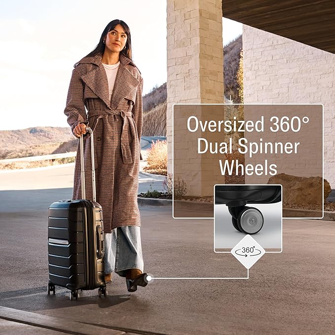 Samsonite Freeform Large Checked Luggage with Dual 360° Spinner Wheels - TSA Lock, Airline-Approved - Lightweight Durable Polypropylene Expandable Hardshell - Amethyst Purple