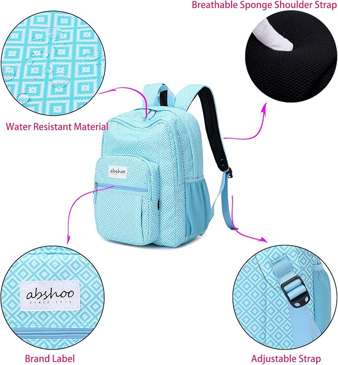 abshoo Classical Basic Travel Backpack For School Water Resistant Bookbag