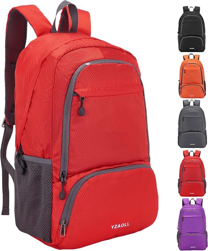 YZAOLL 30L Lightweight Packable Travel Hiking Backpack Daypack Foldable Backpack Water Resistant Daypack for Women Men