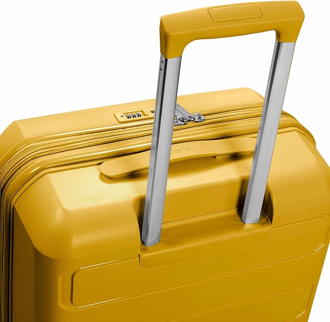 Traveler's Choice Pagosa Indestructible Hardshell Expandable Spinner Luggage, Yellow, 30-Inch Large