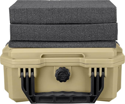 Eylar 11.8" Intact Series Compact Hard Camera Case, Lightweight and Durable Stacker Design with Foam (Tan)