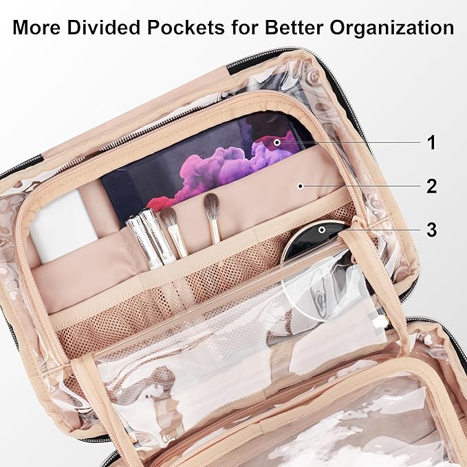 Everfun Hanging Travel Toiletry Bag Christmas Gifts for Women Traveling With Leakproof Compartment Makeup Cosmetic Organizer Dopp Kit Travel Accessories Essentials Must Have