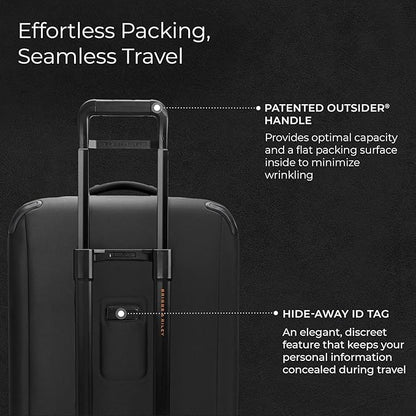 Briggs & Riley 26" Medium Expandable Spinner - Checked Luggage for Travel, Suitcases with Wheels, Softside Rolling Bag for Men & Women - ZDX Collection, Black