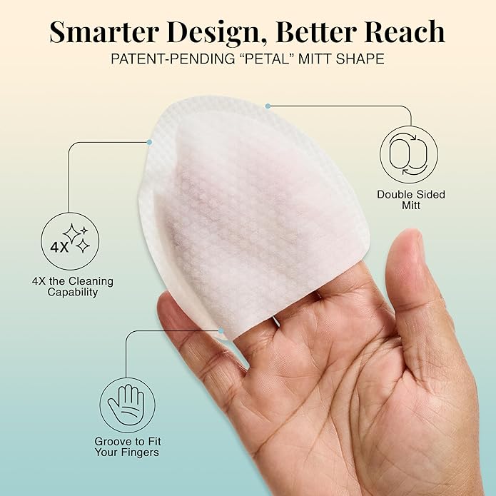 PROPR Premium Petal Design Shoe Cleaning Mitt (5 Pack) – Leather Handbag & Travel Shoe Cleaner Mitts with Bergamot Scent – Non-Toxic Individually Wrapped Double Sided Boot Cleaning Mitts