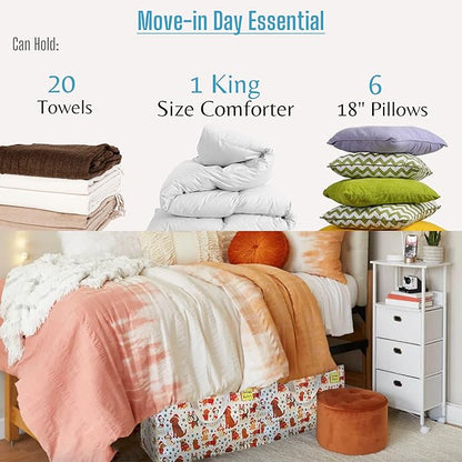 VENO 2 Pack Moving Bags and Large Christmas Decoration Storage Bins with lids. Alternative to Moving Boxes, Packing Supplies for College. Heavy Duty Totes (Holiday Pups, 2 Pack)