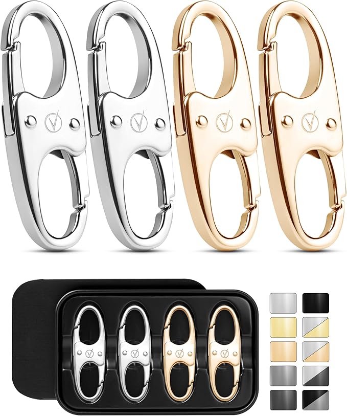 Vantamo Premium 4 Zipper Clips Anti Theft for Backpack, Luggage & Purse, Pull Replacement Zipper Locks, Purse Clip for Travel