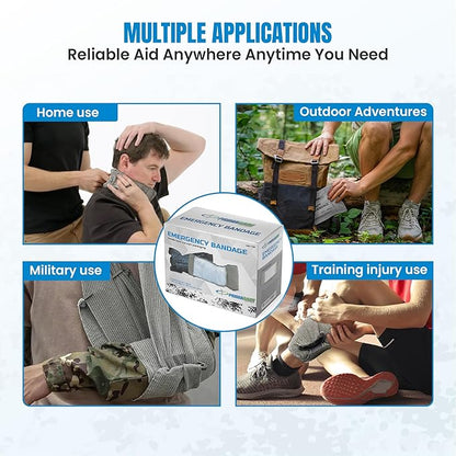 Primacare WB-7706 5-Pack Israeli Bandages – 6" Emergency Trauma Wound Dressing, Vacuum-Sealed, Sterile, Bleeding Control for First Aid, Tactical, Military, EMT & Survival Kits