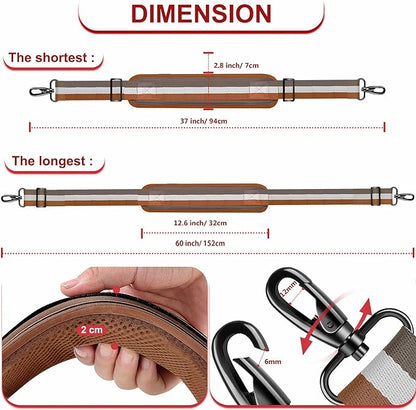 ZINZ 60" Universal Bag Strap with Ultra-Thick Fixed Breathable Pad Adjustable Heavy-Duty Shoulder Strap for Laptop Bag Crossbody Luggage Gym Bag Camera Bag and More -TW01B07