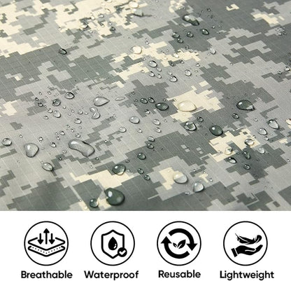 PTEROMY Hooded Rain Poncho for Adult with Pocket, Waterproof Lightweight Unisex Raincoat for Hiking Camping Emergency