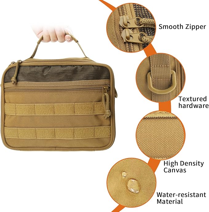 SMONT Tactical Toiletry Bag for Men, 9.5" Hanging Dopp Kit Shaving Hygiene Bag for Traveling Bathroom