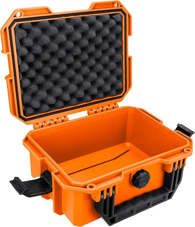 Eylar 11.8" Intact Series Compact Hard Camera Case, Lightweight and Durable Stacker Design with Foam (Orange)
