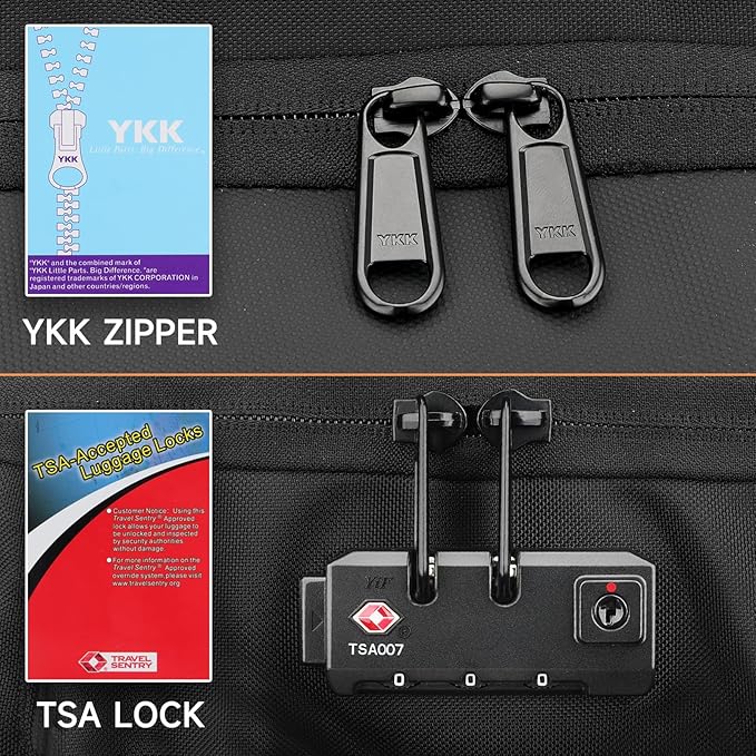 Backpack for Men, Anti Theft Convertible Laptop Backpack with Wheels,50L Rfid Personal Item Wheeled Backpack for Travel Business Work, Black