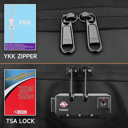 Backpack for Men, Anti Theft Convertible Laptop Backpack with Wheels,50L Rfid Personal Item Wheeled Backpack for Travel Business Work, Black