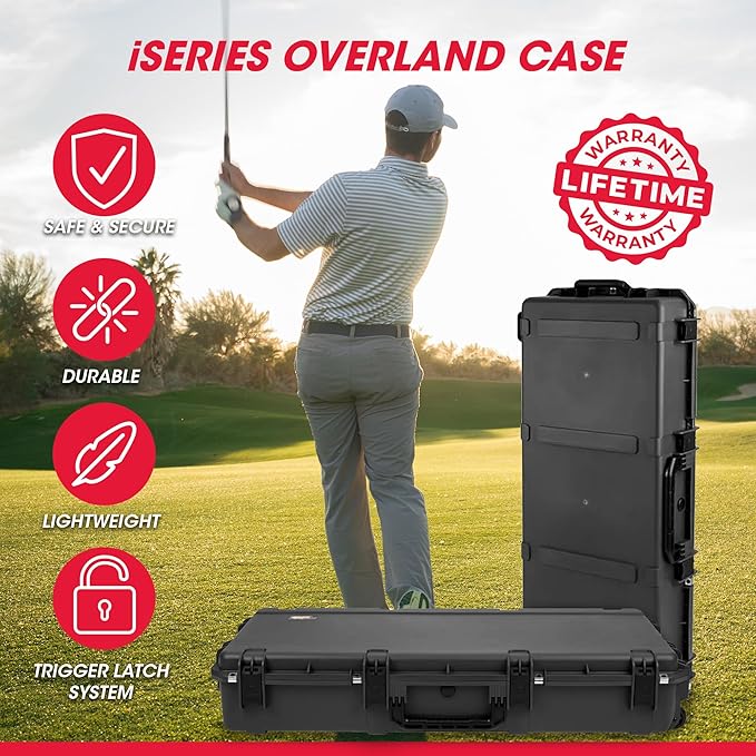 SKB Hard Protective Storage Case, Foam, Wheels for Equipment, iSeries 47" x 19" x 8", Dark Gray