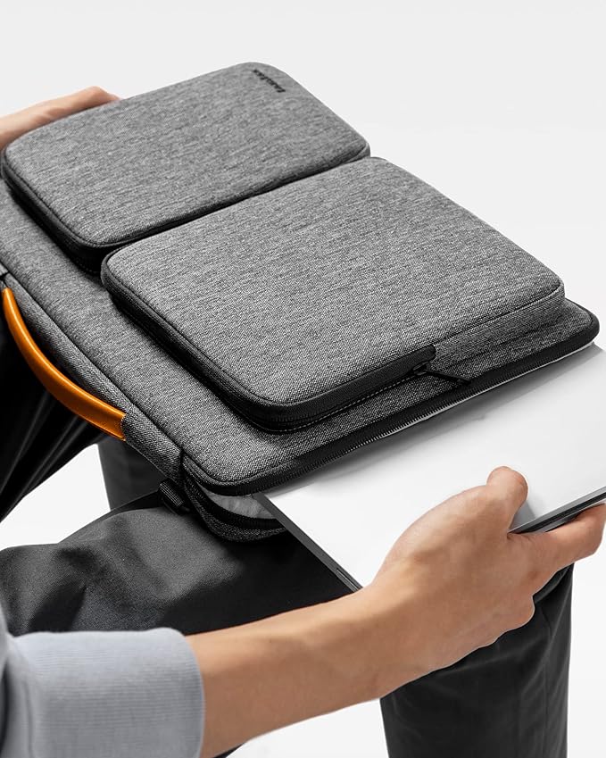tomtoc Laptop Shoulder Bag for 2025 14 Inch MacBook Pro M5/M4/M3/M2/M1 Pro/Max 2025-2021, 13.5-14.4 Surface Laptop 7/6/Studio 2, Surface Book 3, 360 Protective Case Fit Asus VivoBook