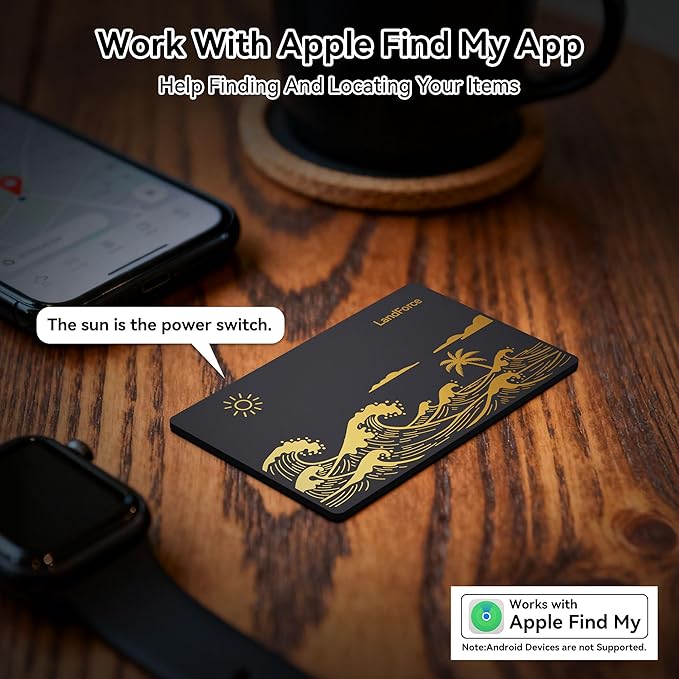 2Pack for Air Tag Wallet Tracker Card 0.07in IP68 Waterproof Bluetooth Tracker Smart Finder, Passport, Work with Apple Find My, Wireless Charging, Card Locator[Apple MFi Certified] iOS Only