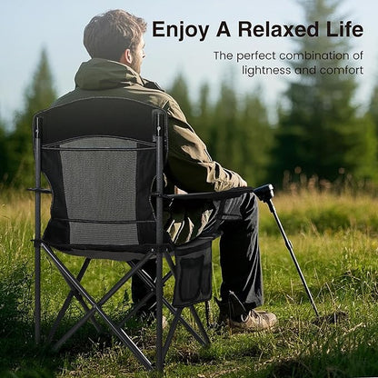 HIGH POINT SPORTS Oversized Portable Mesh Camping Folding Chair