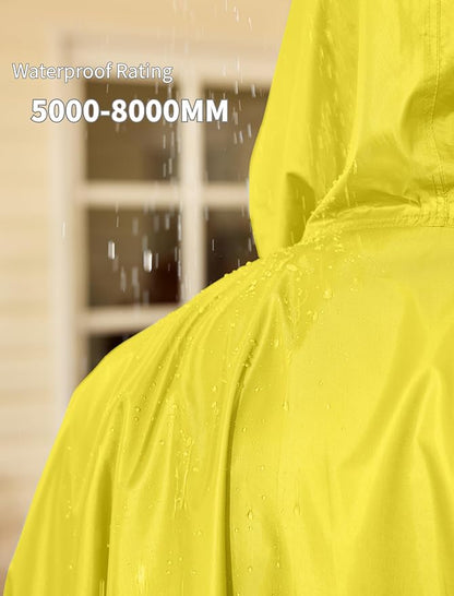 COOFANDY Rain Ponchos for Adults Full Zip Lightweight Rain Jackets Waterproof Packable Raincoats with Hood Hiking Camping