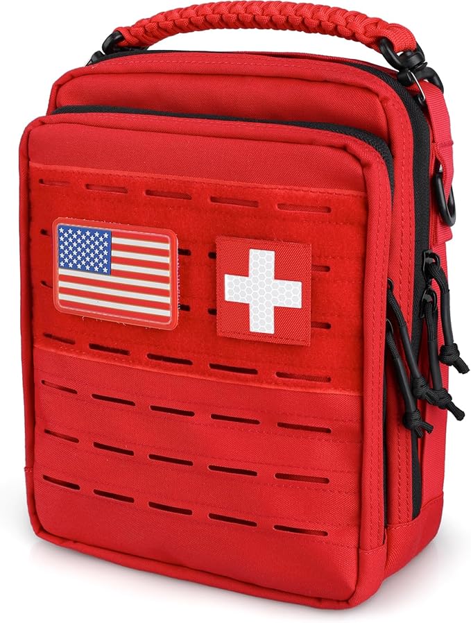 WYNEX Tactical Molle Admin Pouch, Utility EDC Pouch Organizer Modular Tool Pouch of Double Layer Design Medical EMT Attachment Bag Large Capacity with Elastic Webbing Insert Panel