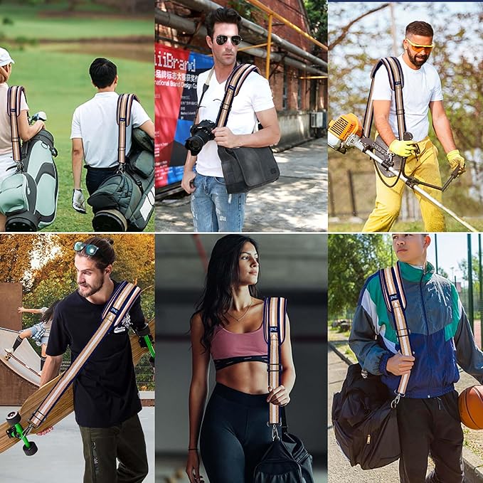 ZINZ 79.5" Universal Strap with Ultra-Thick Fixed Breathable Pad - Adjustable Heavy-Duty Shoulder Strap for Laptop, Crossbody, Luggage, Gym, Camera Bag and More - TH01B06