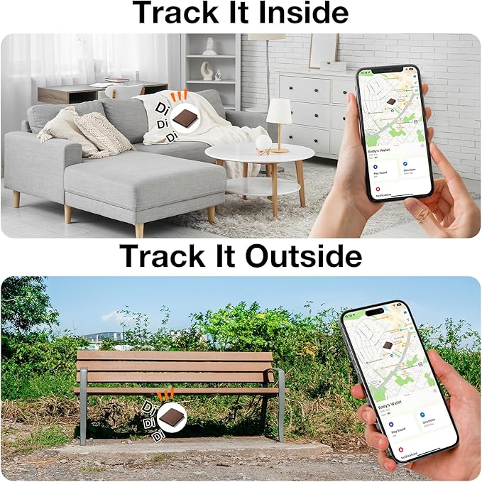 OTIC Smart Tracker Work with Apple Find My & Google Find Hub, for Dual-System Tracking Device Item Finder,Key Luggage Passport,Replaceble Battery (White, 4 Pack)